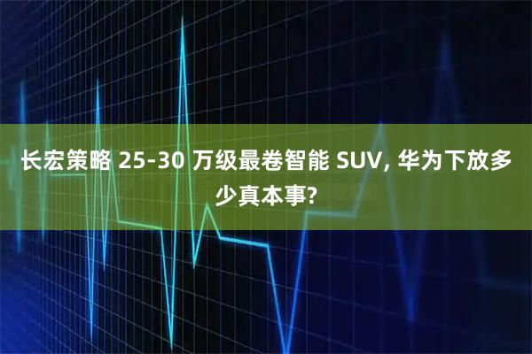 长宏策略 25-30 万级最卷智能 SUV, 华为下放多少真本事?